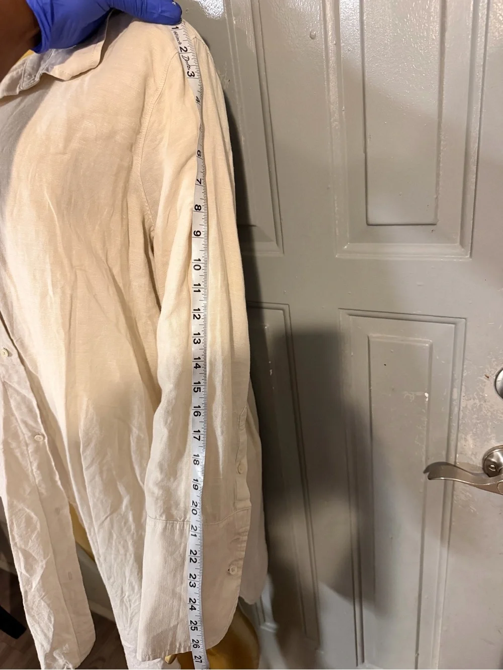 J. Crew White Linen Button-Front Swim Cover-Up Shirt